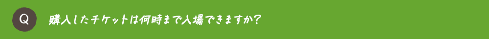購入したチケットは何時まで入場できますか？