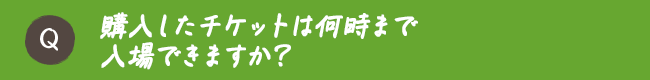 購入したチケットは何時まで入場できますか？