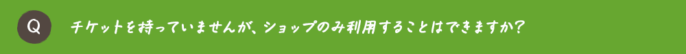 チケットを持っていませんが、ショップのみ利用することはできますか？